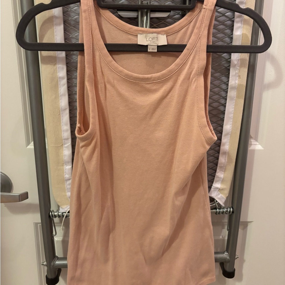 LOFT Peach Tank Top with Scoop Neck